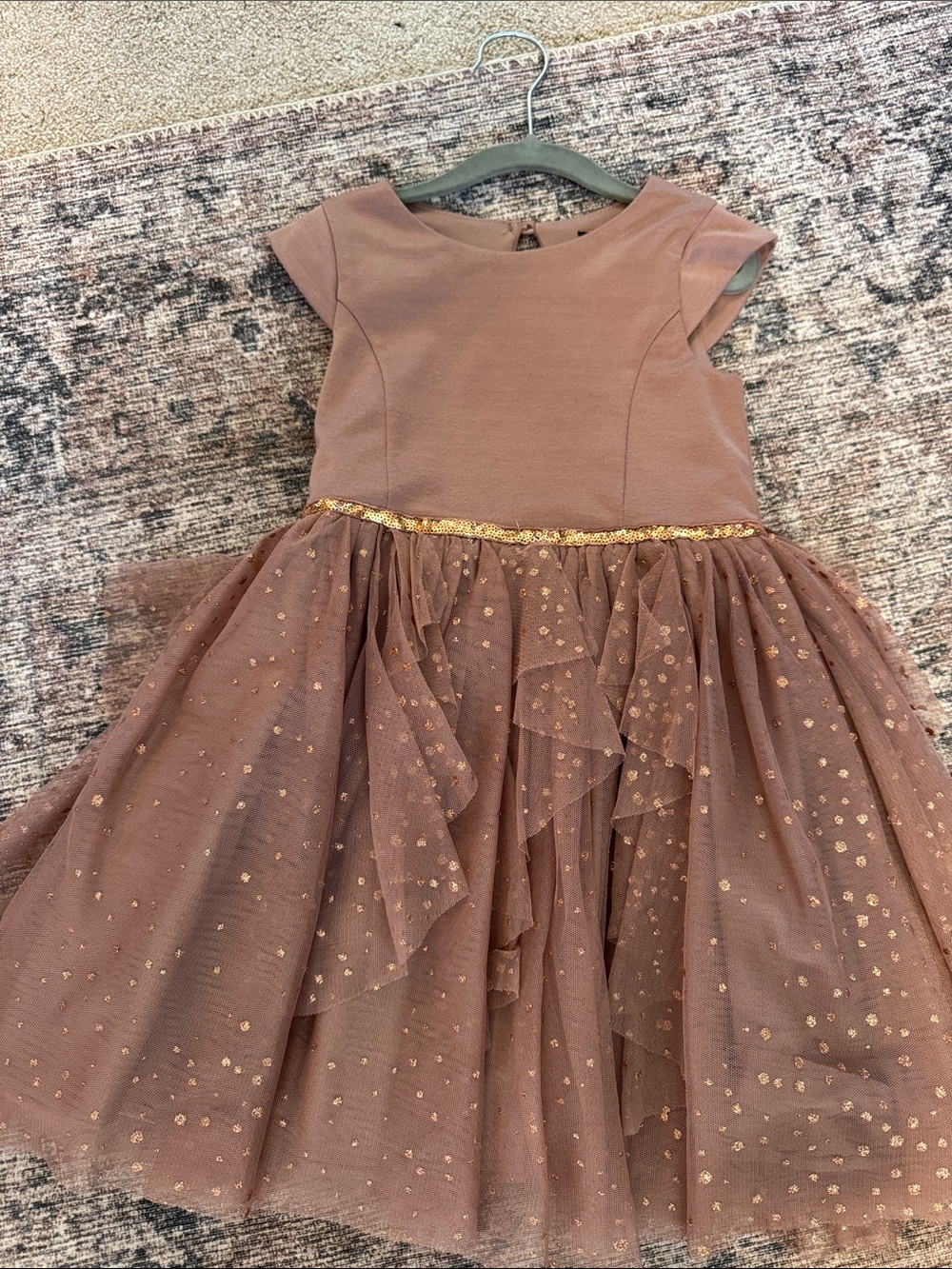 Zunie Mauve Pink Glitter Tulle Party Dress